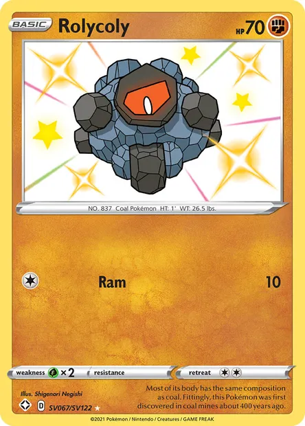 Rolycoly, Pokémon card SHF SV067 — Shining Fates set