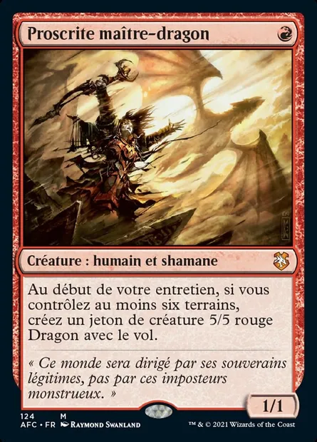 Proscrite maître-dragon, carte Magic AFC 124 — extension Forgotten Realms Commander