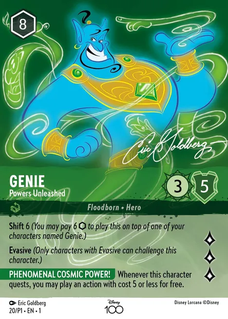 Genie - Powers Unleashed, Disney Lorcana card P1-020 — P1 set