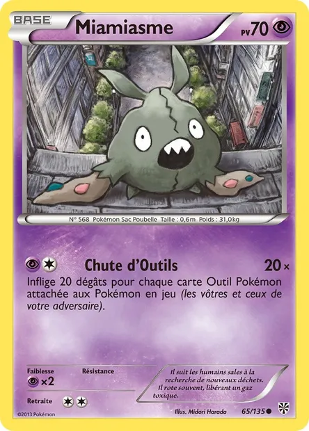 Miamiasme, carte Pokémon PLS 65 — extension Tempète Plasma