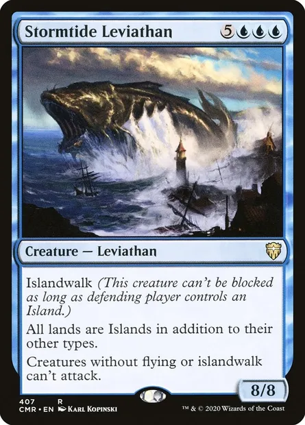 Stormtide Leviathan, Magic card CMR 407 — Commander Legends set