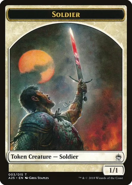 Soldier, Magic card TA25 3 — Masters 25 Tokens set