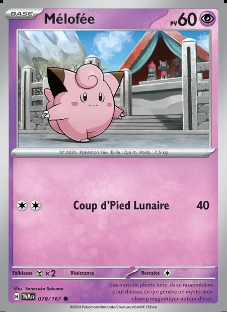 Mélofée, carte Pokémon TWM 078 — extension Mascarade Crépusculaire
