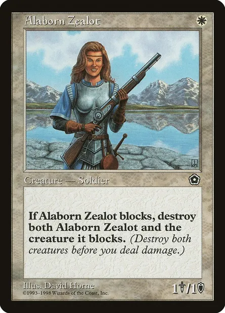 Alaborn Zealot, Magic card P02 6 — Portal Second Age set