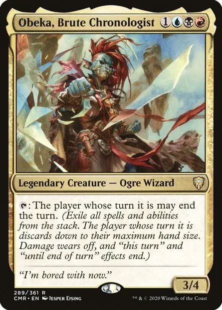 Obeka, Brute Chronologist, Magic card CMR 289 — Commander Legends set
