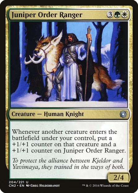 Juniper Order Ranger, Magic card CN2 204 — Conspiracy: Take the Crown set