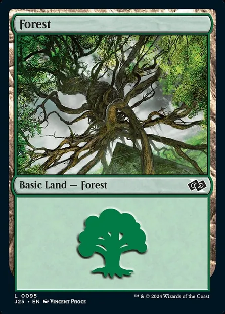 Forest, Magic card J25 95 — Foundations Jumpstart set