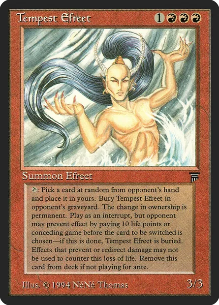 Tempest Efreet, Magic card LEG 166 — Legends set