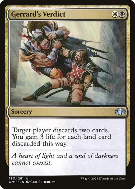Gerrard's Verdict, Magic card DMR 190 — Dominaria Remastered set