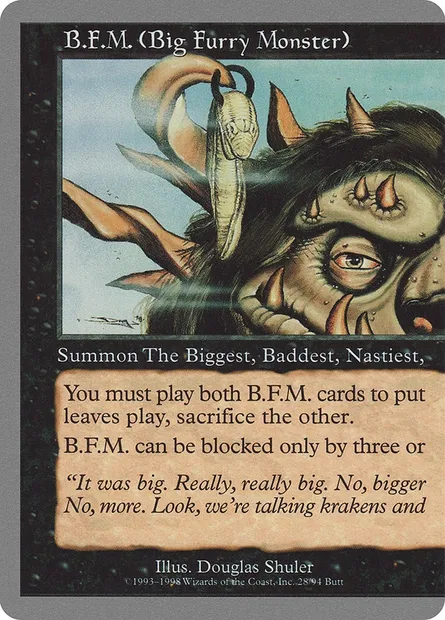 B.F.M. (Big Furry Monster), carte Magic UGL 28 — extension Unglued