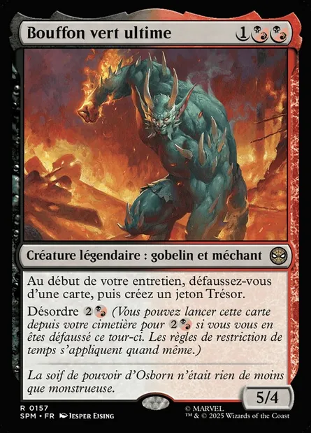 Bouffon vert ultime, carte Magic SPM 157 — extension Marvel's Spider-Man