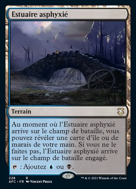Estuaire asphyxié, carte Magic AFC 228 — extension Forgotten Realms Commander