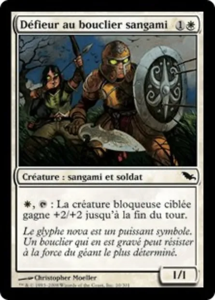 Défieur au bouclier sangami, carte Magic SHM 10 — extension Sombrelande