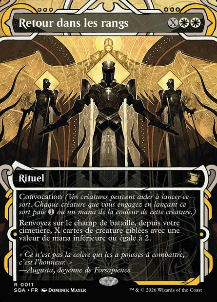 Retour dans les rangs, carte Magic SOA 11 — extension Secrets of Strixhaven Mystical Archive