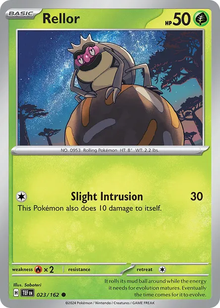 Rellor, Pokémon card TEF 023 — Temporal Forces set