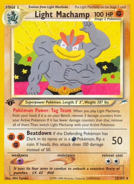 Light Machamp, Pokémon card NDE 25 — Neo Destiny set