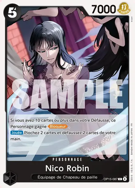 Nico Robin, carte One Piece OP15-087 — extension AVENTURE SUR L'ÎLE DE DIEU