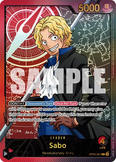 Sabo, carte One Piece OP05-001 — extension AWAKENING OF THE NEW ERA