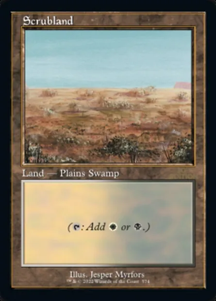 Scrubland, Magic card 30A 574 — 30th Anniversary Edition set