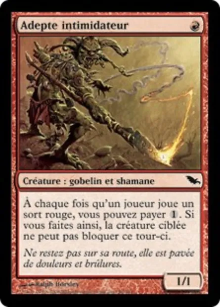 Adepte intimidateur, carte Magic SHM 96 — extension Sombrelande