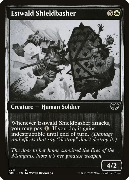 Cogneuse au bouclier d'Estwald, carte Magic DBL 278 — extension Innistrad : Double Programme