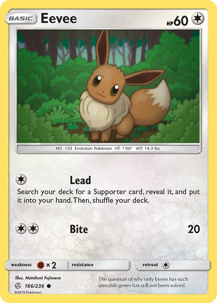 Eevee, Pokémon card CEC 166 — Cosmic Eclipse set