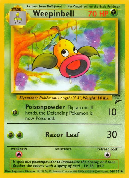 Weepinbell, Pokémon card B2 64 — Base Set 2 set