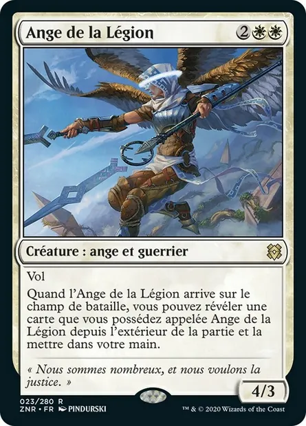 Ange de la Légion, carte Magic ZNR 23 — extension Renaissance de Zendikar