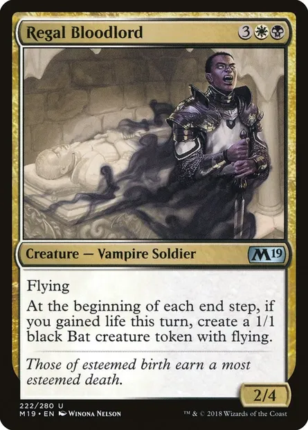 Regal Bloodlord, Magic card M19 222 — Core Set 2019 set