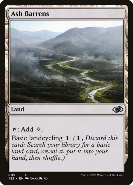 Ash Barrens, Magic card J22 809 — Jumpstart 2022 set