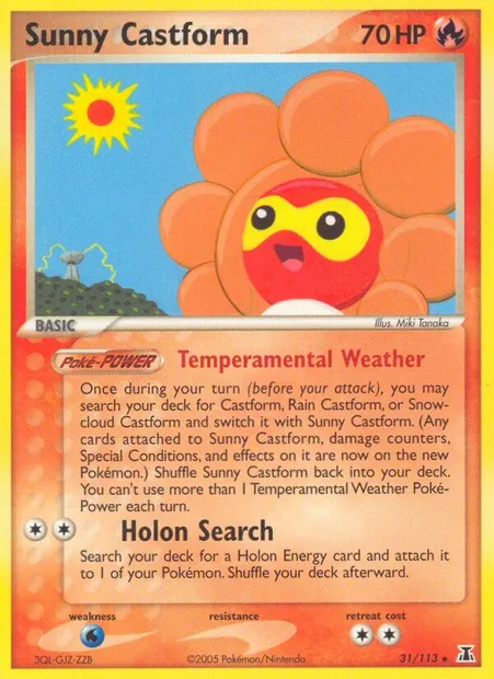 Sunny Castform, Pokémon card DS 31 — Delta Species set