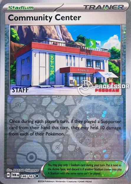 Community Center, Pokémon card PROF 146-staff — Professor Program set
