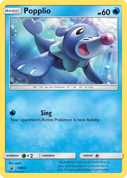 Popplio, Pokémon card SM 03 — SM Black Star Promos set