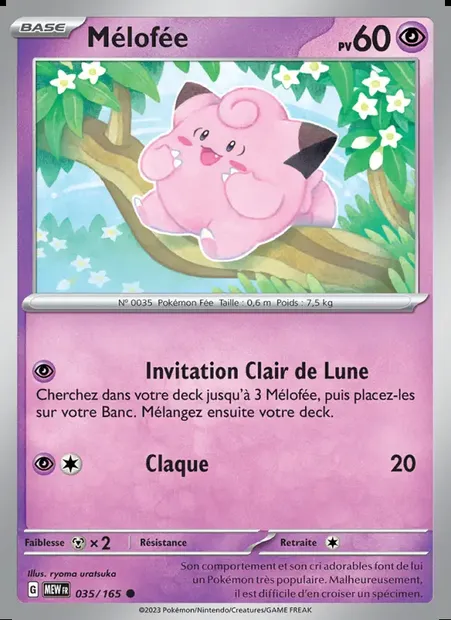 Mélofée, carte Pokémon MEW 035 — extension 151