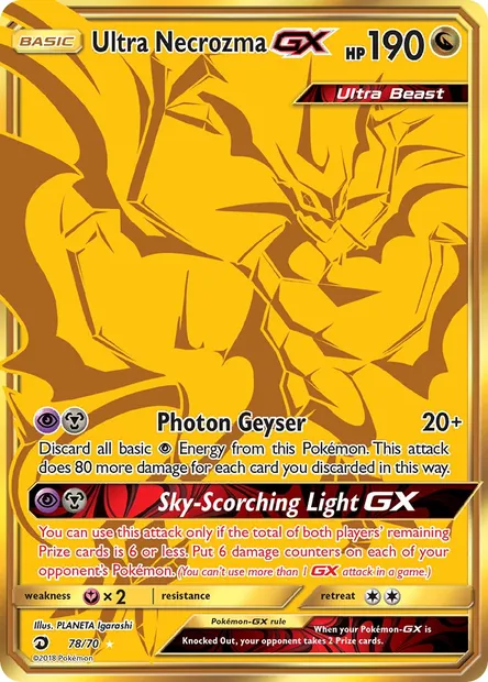 Ultra Necrozma GX, Pokémon card DRM 78 — Dragon Majesty set