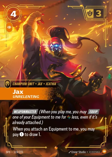 Jax, Riftbound card SFD 119 — Spiritforged set