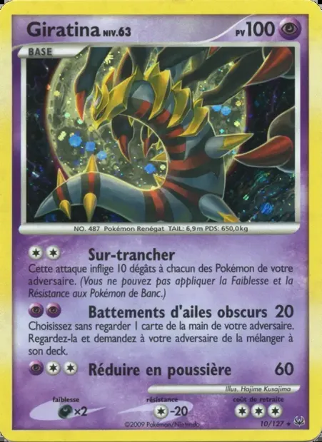 Giratina, carte Pokémon PL 10 — extension Platine
