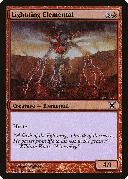 Lightning Elemental, Magic card 10E 217★ — Tenth Edition set