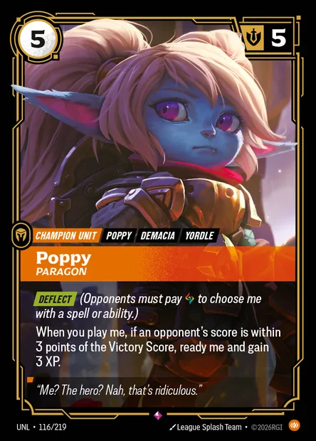 Poppy, carte Riftbound UNL 116 — extension Unleashed