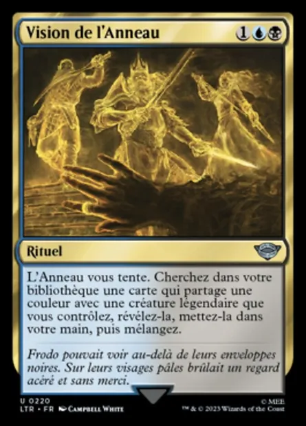 Vision de l'Anneau, carte Magic LTR 220 — extension Le Seigneur des Anneaux : chroniques de la Terre du Milieu