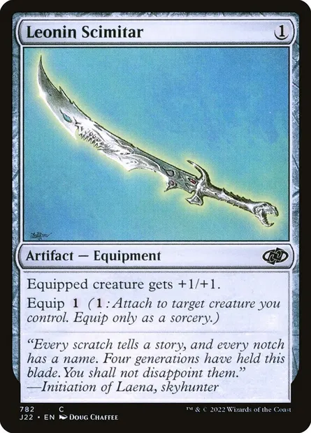 Leonin Scimitar, Magic card J22 782 — Jumpstart 2022 set