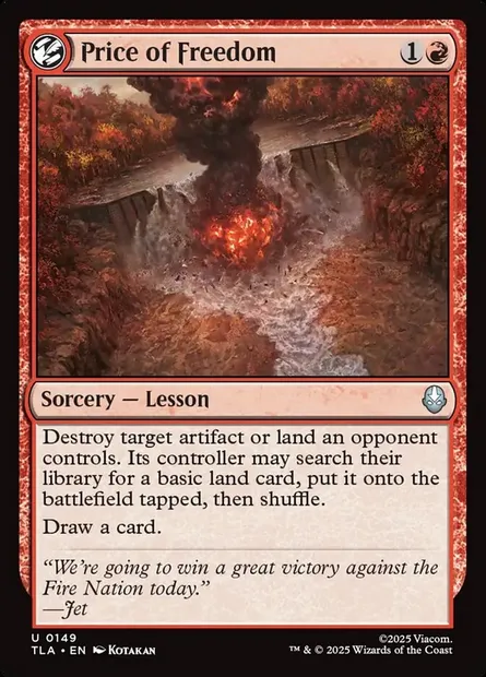 Price of Freedom, Magic card TLA 149 — Avatar: The Last Airbender set