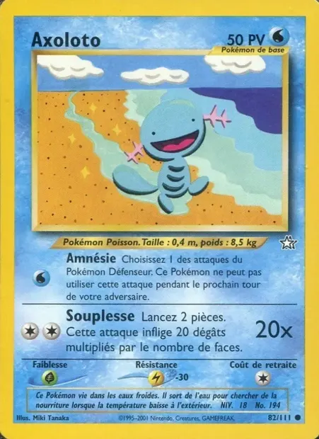 Axoloto, carte Pokémon NG 82 — extension Neo Genesis