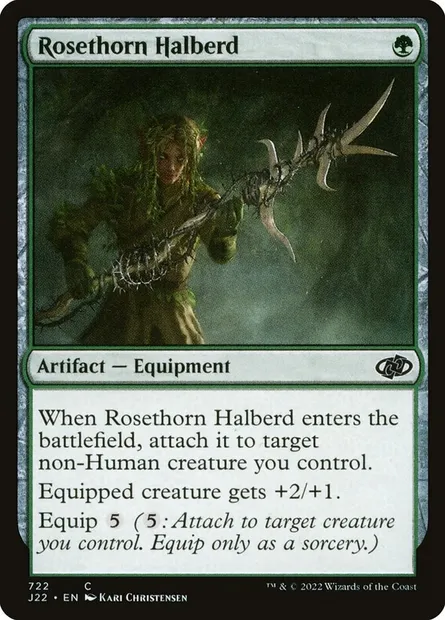 Rosethorn Halberd, Magic card J22 722 — Jumpstart 2022 set