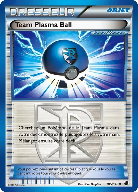 Team Plasma Ball, carte Pokémon PLF 105 — extension Glaciation Plasma