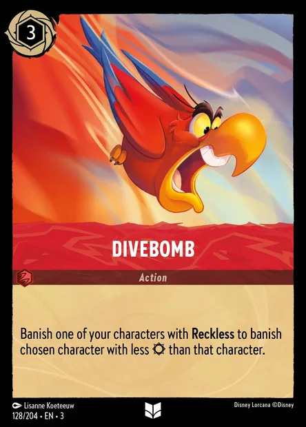 Divebomb, Disney Lorcana card CH3-128 — Into the Inklands set