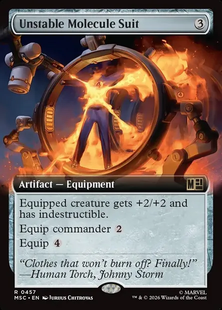 Unstable Molecule Suit, Magic card MSC 457 — Marvel Super Heroes Commander set