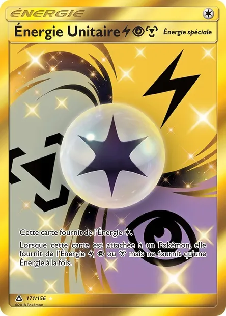 Énergie Unitaire LightningPsychicMetal, carte Pokémon UPR 171 — extension Ultra-Prisme