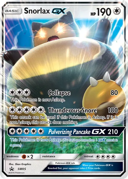 Snorlax GX, Pokémon card SM 05 — SM Black Star Promos set