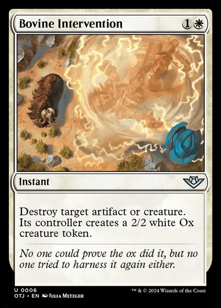 Bovine Intervention, Magic card OTJ 6 — Outlaws of Thunder Junction set